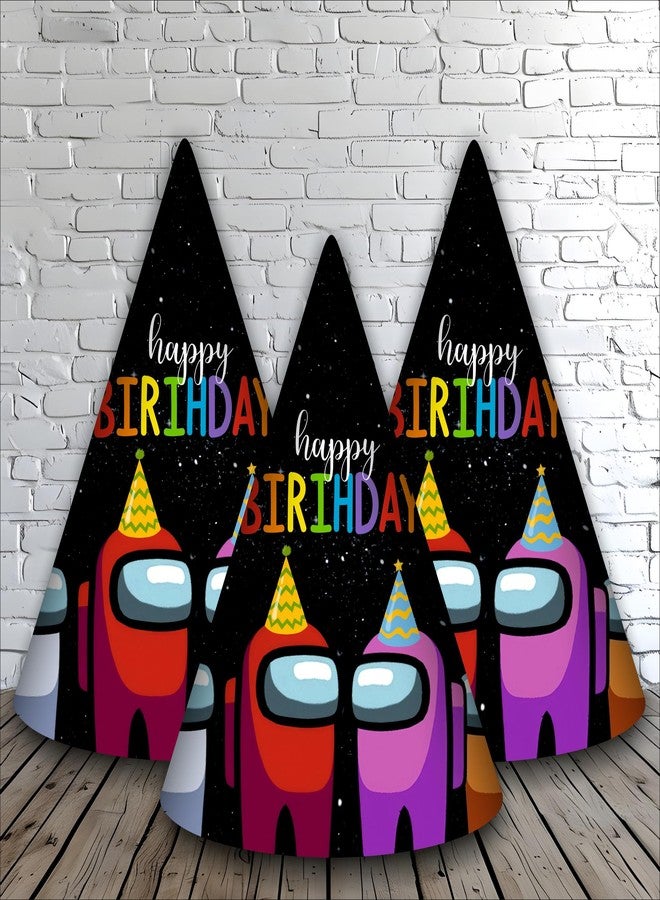 Party Baazaar Among Game Birthday Caps for Kids | Gaming Theme Party Hats | Birthday Caps for Boys & Girls (Pack of 10) - Image 2